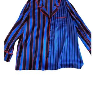Alice + Olivia Blue and Red Striped Blouse